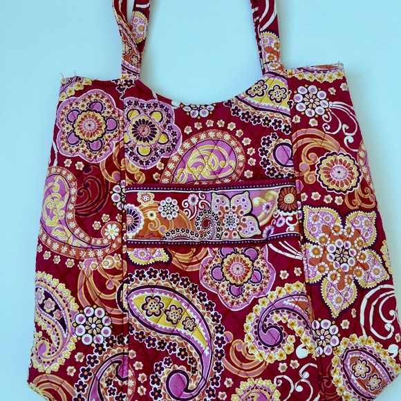Vera Bradley Floral Paisley Tote Bag - Red and Pink - Picture 2 of 7